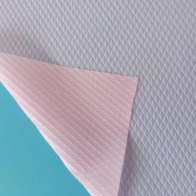 Pantalón rosa con película de PE patrón prismático sanitario