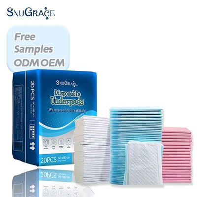 Incontinencia súper absorbente debajo de la almohadilla de la cama almohadillas desechables de orina con pulpa de flujo