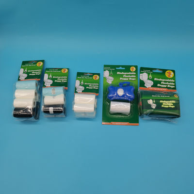 Sacos de basura de caca para perros ecológicos con dispensador y corbata de correa incluidos