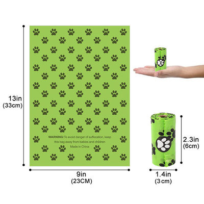 Bolsas de desechos de mascotas con material de almidón de maíz Etiqueta privada Compostable y biodegradable