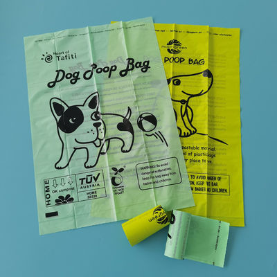 Sacos de caca de perro impresos personalizados para mascotas plástico biodegradable ecológico