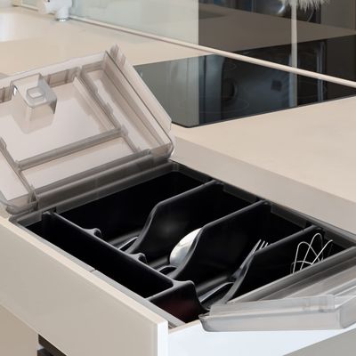 Simplifique su cajón de cocina con bandeja de utensilios y portable portacuchillos Combo
