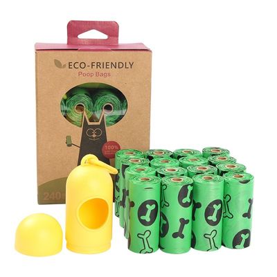 Tamaño personalizado Bolsa de basura para perros aceptada con dispensador y material respetuoso con el medio ambiente