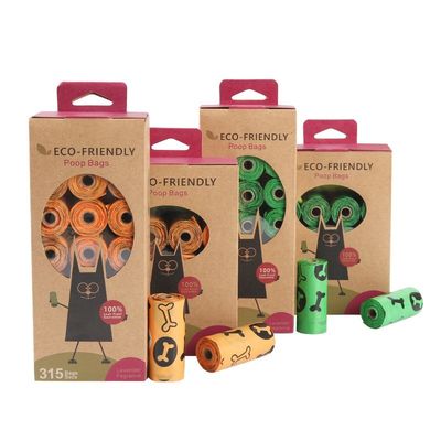 Tamaño personalizado Bolsa de basura para perros aceptada con dispensador y material respetuoso con el medio ambiente