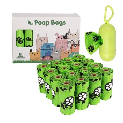 Tamaño personalizado Bolsa de basura para perros aceptada con dispensador y material respetuoso con el medio ambiente
