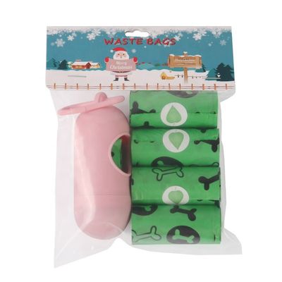 Tamaño personalizado Bolsa de basura para perros aceptada con dispensador y material respetuoso con el medio ambiente