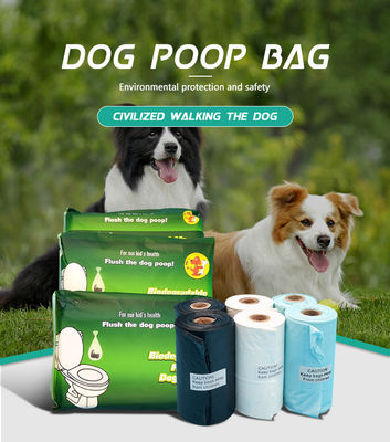 Bolsas de desecho de mascotas 100% biodegradable Bolsa de desechos de perros certificada para dueños responsables de mascotas