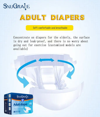 SNUGRACE Adult Diaper ofrece muestras gratuitas para absorción rápida y 75g-150g de pulpa de flujo