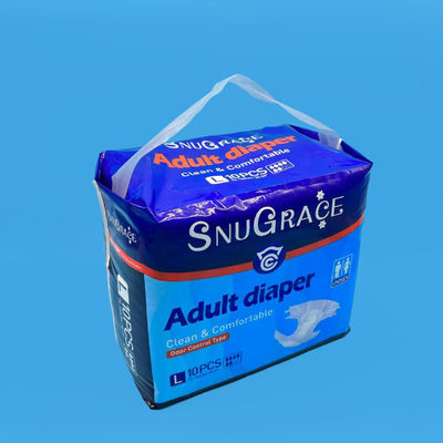 Pañales para adultos de alta absorción impresos con láminas suaves de tejido de frasco.
