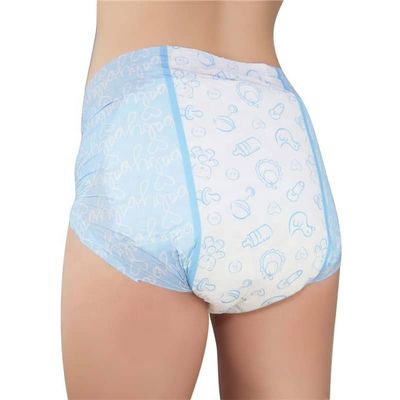 Pañal impreso para adultos OEM/ODM con pulpa de pelusa y hoja trasera de película no tejida