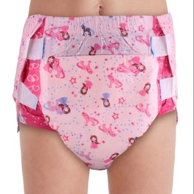 Pañal impreso para adultos OEM/ODM con pulpa de pelusa y hoja trasera de película no tejida