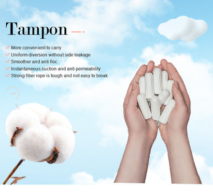 Tampones de punto limpio de algodón orgánico de marca privada para adultos para productos de salud femenina