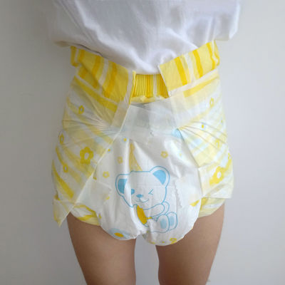 Pañales de plástico de tamaño adulto de gran espesor para bebés con impresión y superabsorción para ABDL