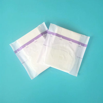 Muñequillas sanitarias de higiene femenina desechables aladas con láminas traseras de película PE transpirable