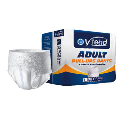 Pantalones para adultos de tejido no tejido suave para mujeres, pañales impresos de máxima absorción