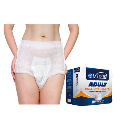 Pantalones de pañales desechables de tejido no tejido suave para adultos para ancianos Absorción de superficie seca Suave y transpirable